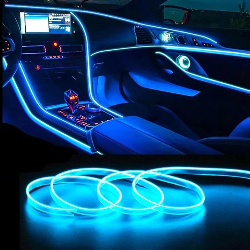 Led El Wire - Éclairage intérieur de voiture, lumières LED